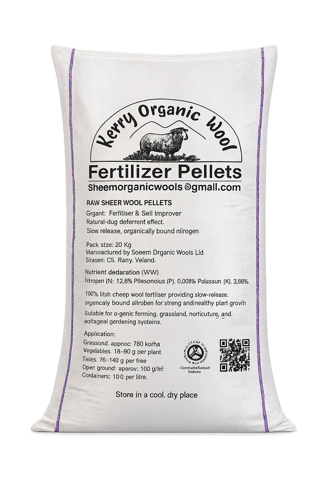 20KG - Raw Sheep Wool Pellets - Organic Fertiliser & Soil Improver